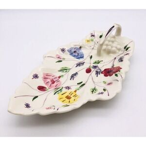 Blue Ridge China Southern Potteries Cottage Core Celery Relish Nappy Dish Floral